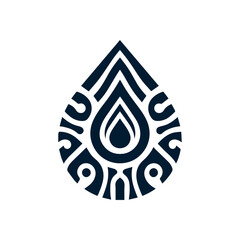 Tribal water droplet design in dark blue