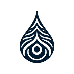 Tribal water droplet design in dark blue