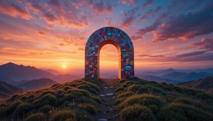 sunset in the desert