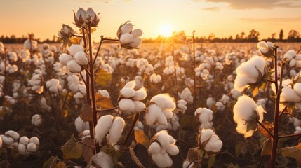 sunset cotton field
