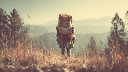 Outdoor Explorer on Trail Surrounded by Nature and Light
