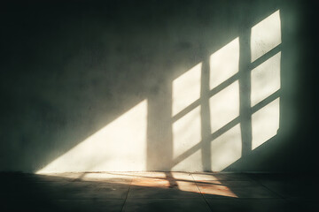 Abstract Light and Shadow on Wall from Sunlit Window