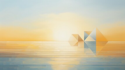 sunset geometric abstract landscape