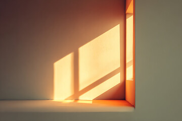 Peaceful Wall Shadows from Window Light, Artistic Composition
