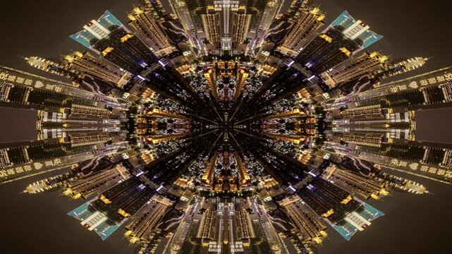 Chongqing city skyline tiny planet