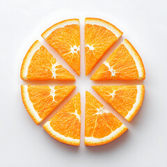 Healthy Orange Slice Composition with Minimalist White Backdrop