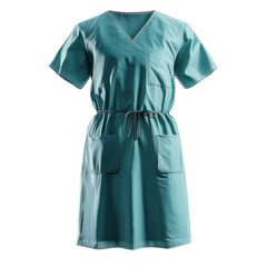 Blue Scrub Dress medical uniform for nurses doctors apparel v neck short on transparent background