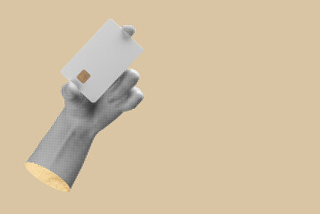 Card in hand, closeup. Person holding bank card, electronic payment, secure transaction. Financial,