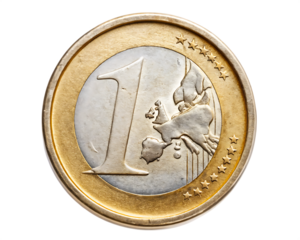 euro isolated on white background PNG , AI GENERATED