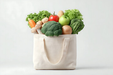 Sustainable Grocery Lifestyle with Canvas Bag and Natural Light
