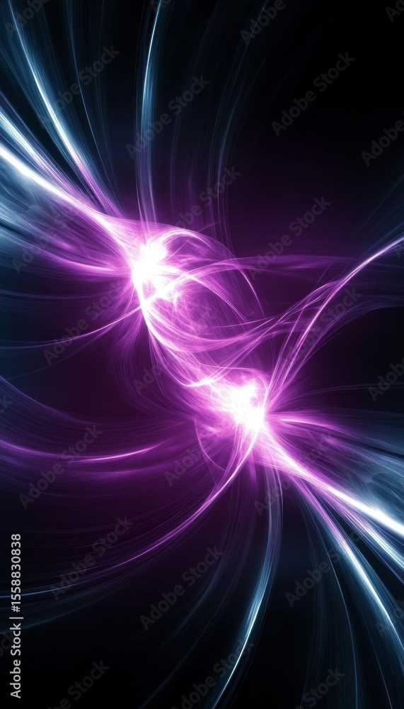 Poster abstract dynamic motion background featuring streaking lights in purple and blue with speed effect