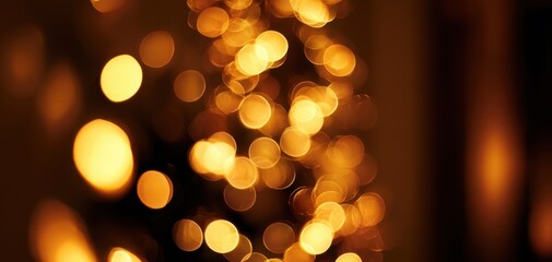 The mesmerizing golden bokeh lights creating a warm and festive atmosphere.
