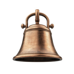 Fototapeta premium Antiqued Copper Hand Bell 3D Render for Call Bell Services Sound on transparent background