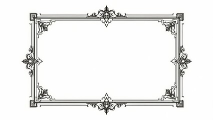 Black and White Art Deco: Geometric Decorative Border Design.