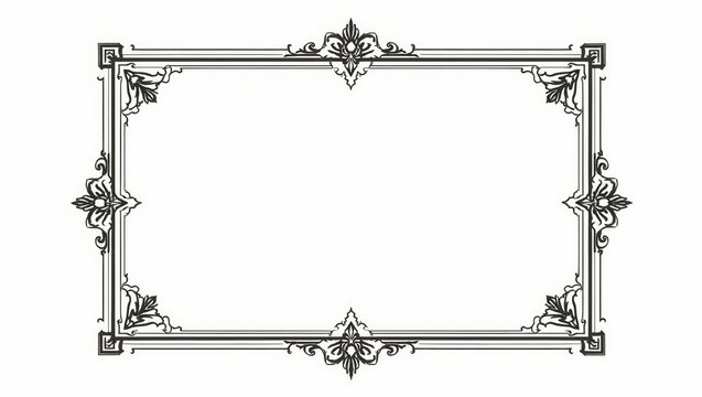 Black and White Art Deco: Geometric Decorative Border Design.