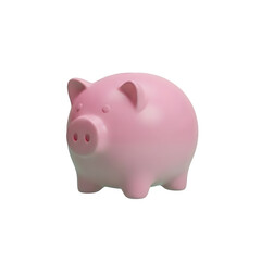 Obraz premium Pink Piggy Bank Isolated, Finance, Saving, Investment Concept