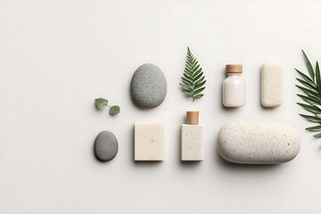 Natural Tone Skincare Arrangement in a Simple Layout