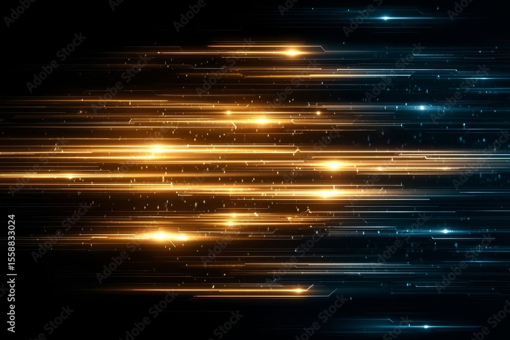 Poster abstract futuristic background with colorful streaks of light for digital content and media use