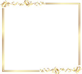 frame with leaves gold border Golden Border Warm Color Frame	

