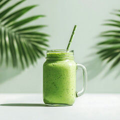 Refreshing Smoothie Lifestyle Concept on White Background