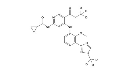envudeucitinib molecule, structural chemical formula, ball-and-stick model, isolated image anti-inflammatory agents