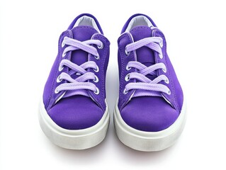 Vibrant Violet Athletic Sneakers on White Background for Casual Fitness Activities