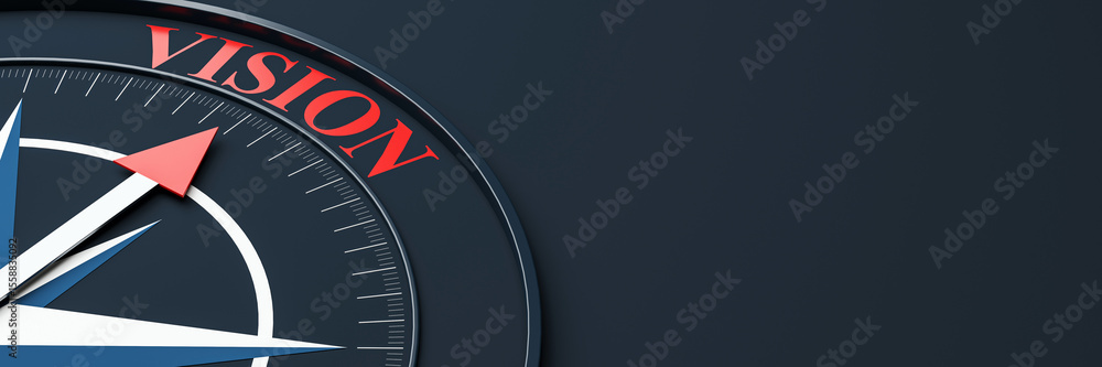 Poster compass needle pointing toward the word 