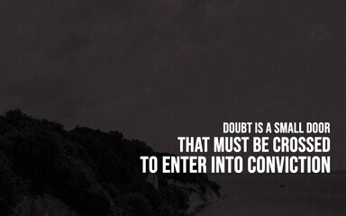 Inspiring Quote Highlighted Against a Dramatic Rainy Landscape