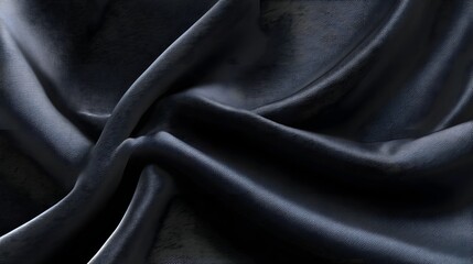 Obraz premium Elegant dark fabric with smooth folds and luxurious texture