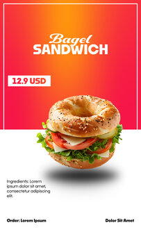 Animated Fast Food Promo Template for Social Media Video with Text Animation and Price