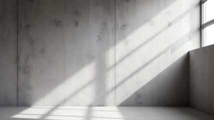 Obraz premium Empty Concrete Room with Sunlight Shadow Interior