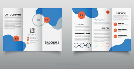 Business brochure or annual report design and company profile design. Trifold brochure template. Editable file