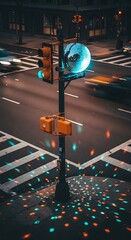 Vibrant City Night Streetlight and Traffic at Night