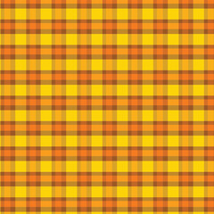 Vibrant Yellow and Orange Plaid Fabric Texture - Seamless Autumn Tartan