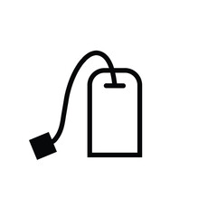 Tea bag icon in black out line. Tea bag vector icon set. Tea bag icon. Teabag symbol.