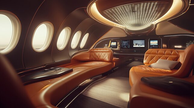 a beautiful and luxury interior of airplane design