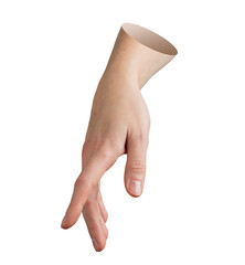 Finger pointing pose. Woman hand outstretched, tap touchscreen, downward gesture, pressing indicator