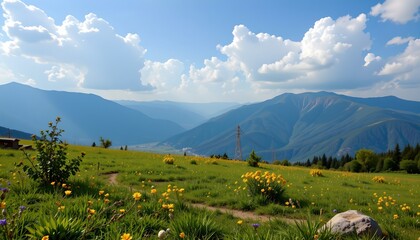 alpine meadow in the alps