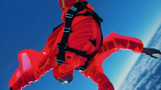 Skydiver In Bright Neon Jumpsuit