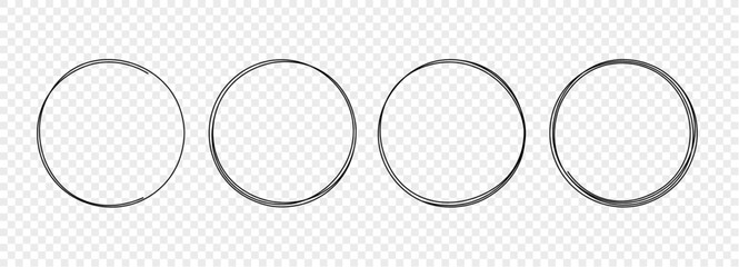Line drawn round frame stroke. Sketch line pen hand shape doodle outline brush circular logo
