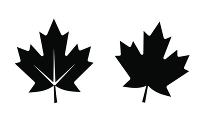 Maple Leaf vector line icon illustration collection.