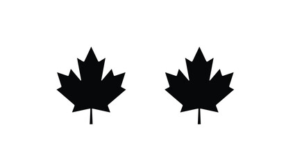 Maple leaf vector shape icon. Forest and wood symbol sign. Nature tree logo. Canada label. Clip-art silhouette.
