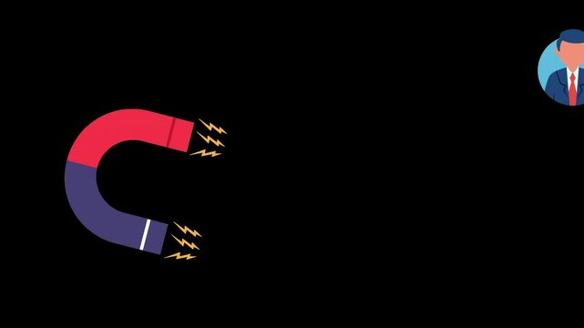 Magnet Attracting Leads Digital Marketing and Customer Acquisition Animation