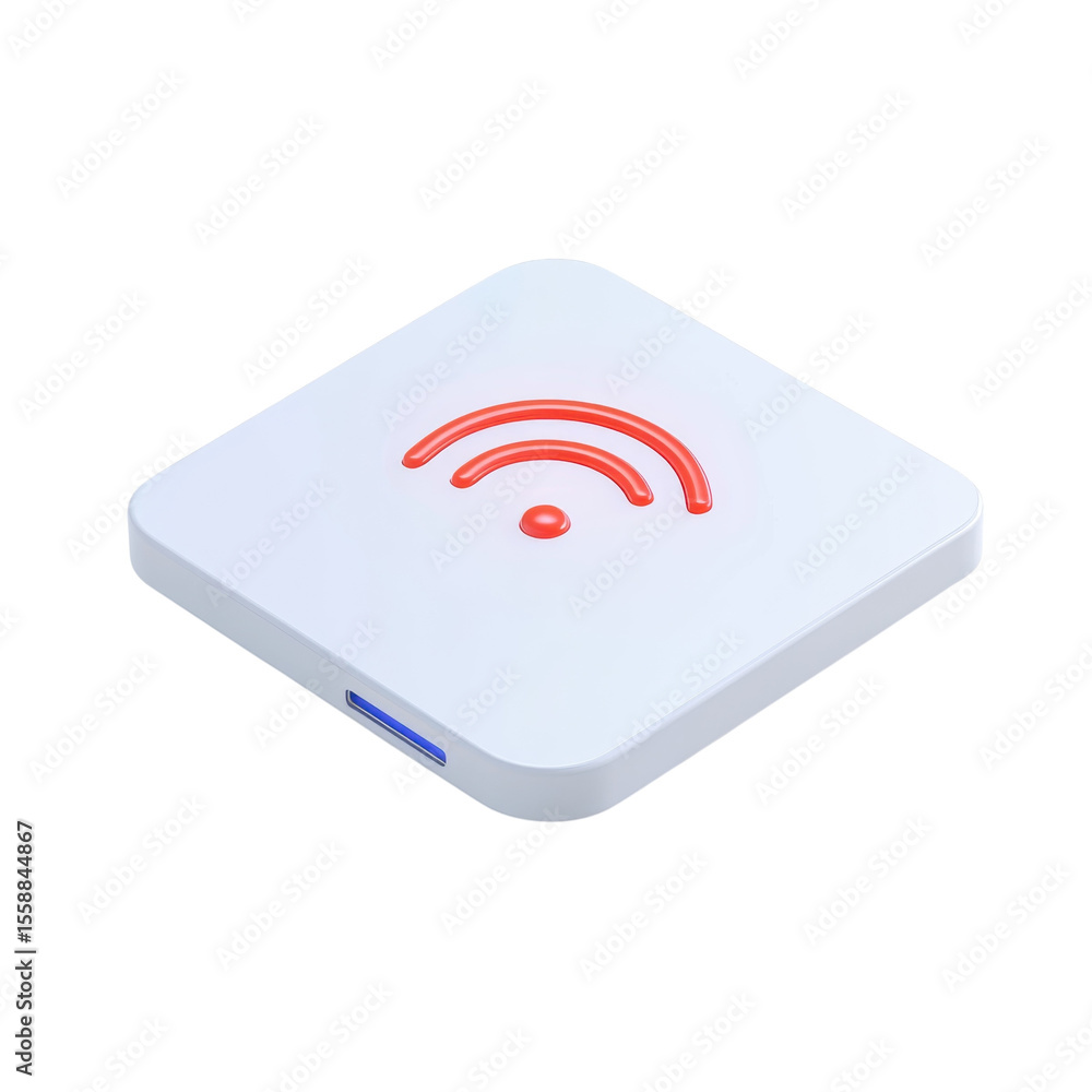Poster wireless router signal modern device internet access point technology on transparent background