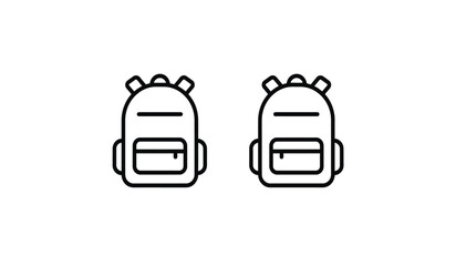 Obraz premium Backpack icons set in solid black and stroke line style