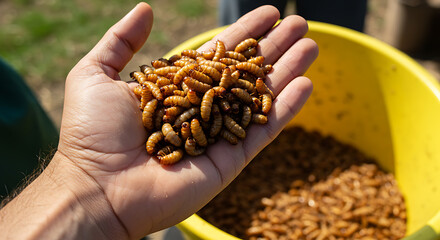 Handful of Mealworms: Sustainable Protein Source