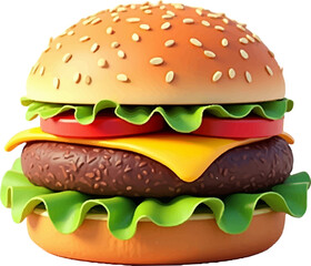 Clip Art Vector Style Burger multicolor 