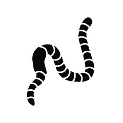 earthworm silhouette design. worm life in land.