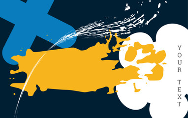 Multicolored background. Paint strokes and geometric elements. Notebook or notepad cover design. Unusual creative background.