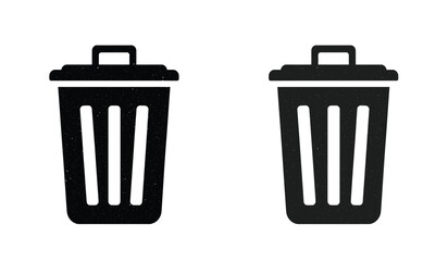 Trash bin. Vector isolated icons. Black vector trash dusbin sign icon isolated elements. EPS 10